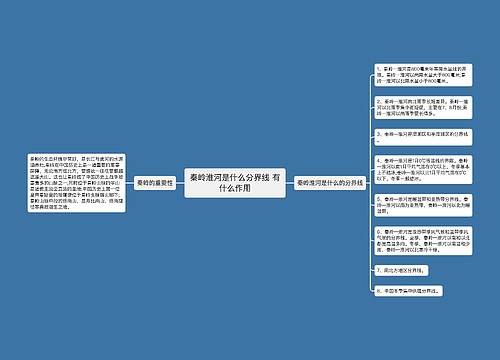 秦岭淮河是什么分界线 有什么作用