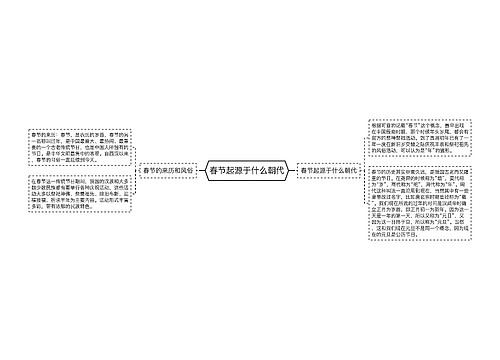 春节起源于什么朝代