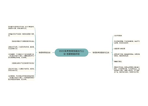 2022高考物理答题技巧口诀 答题套路妙招