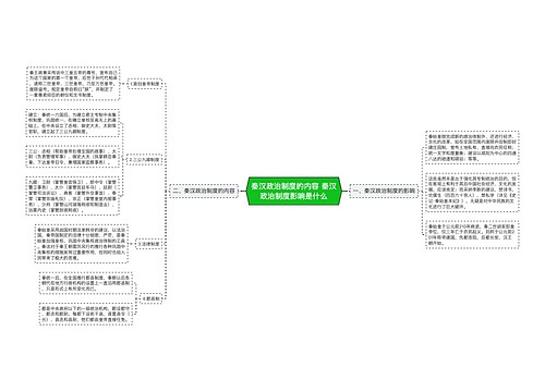 秦汉政治制度的内容 秦汉政治制度影响是什么