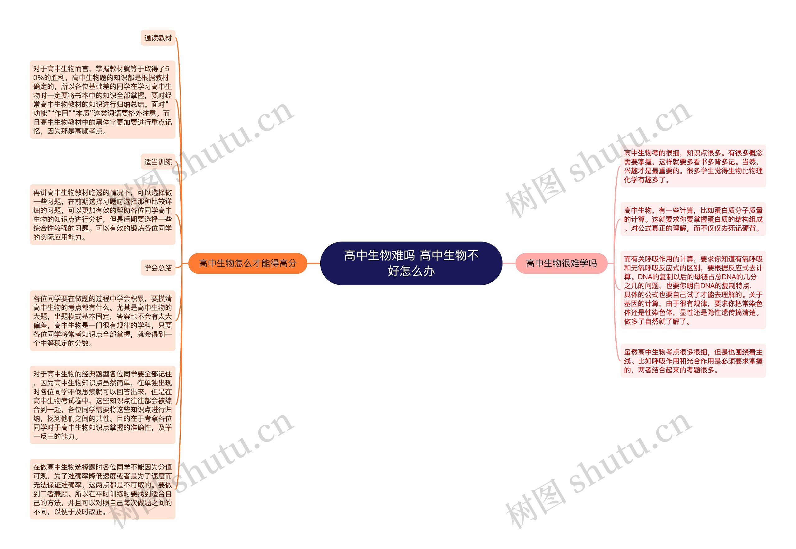 高中生物难吗 高中生物不好怎么办思维导图