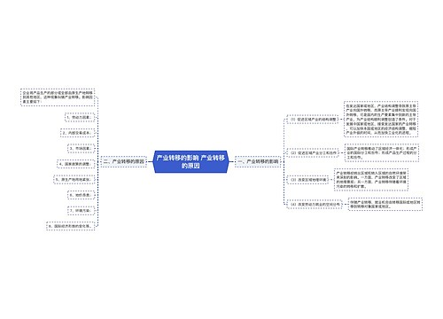 产业转移的影响 产业转移的原因