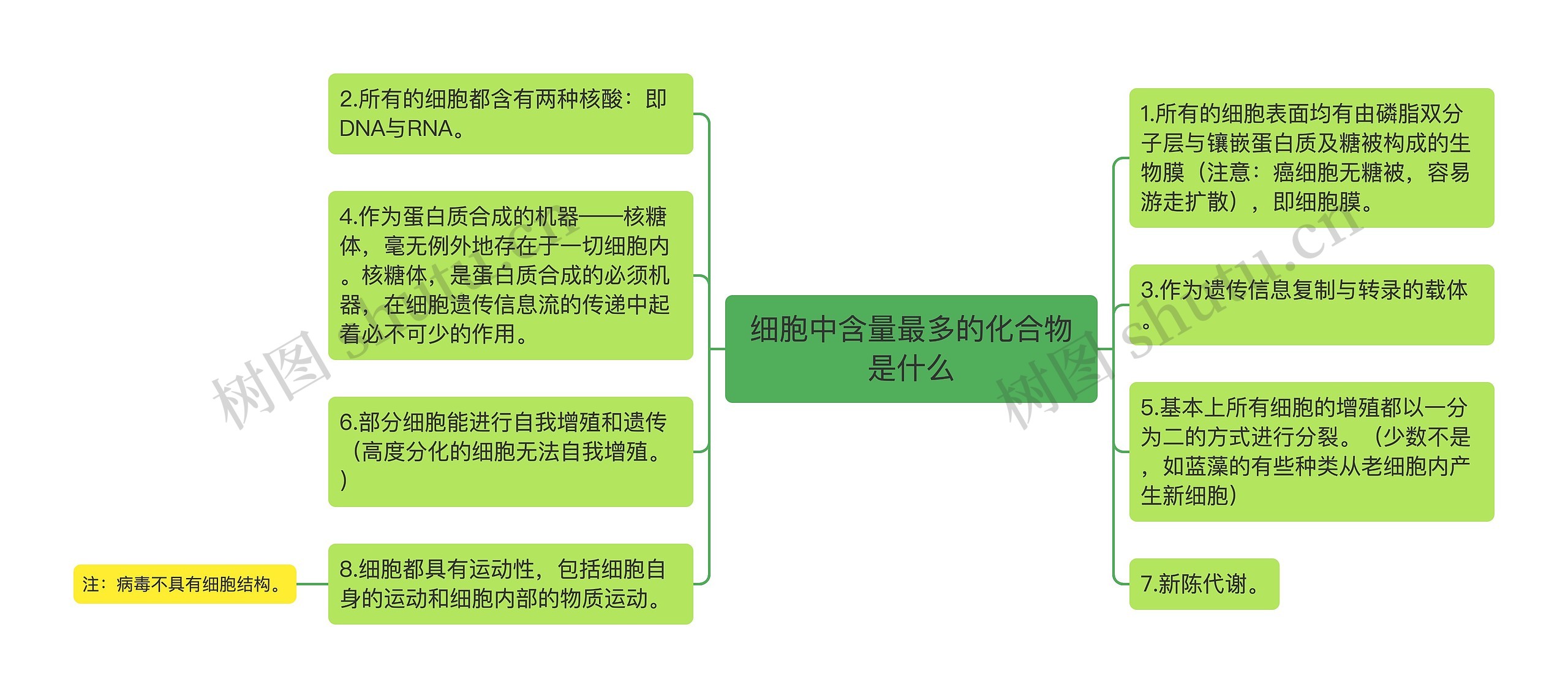 细胞中含量最多的化合物是什么思维导图