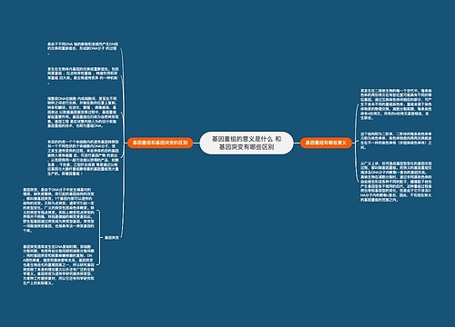 基因重组的意义是什么 和基因突变有哪些区别