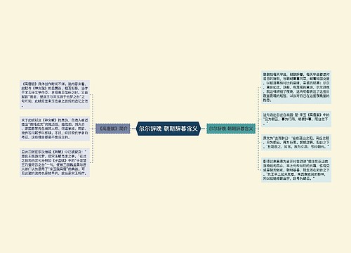 尔尔辞晚 朝朝辞暮含义