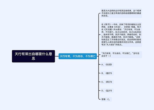 天行有常出自哪里什么意思