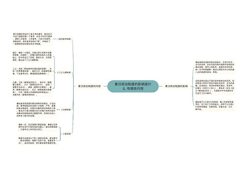 秦汉政治制度的影响是什么 有哪些内容