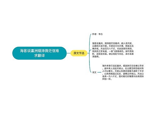 海客谈瀛洲烟涛微茫信难求翻译