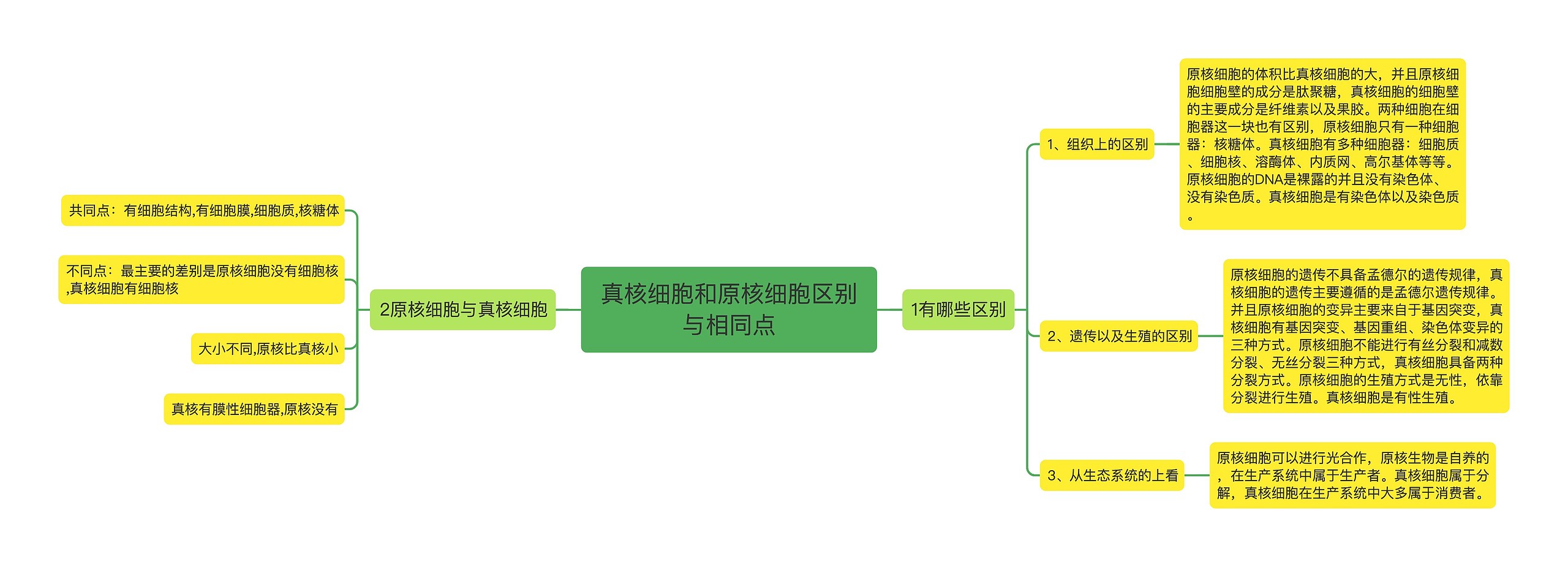 真核细胞和原核细胞区别与相同点