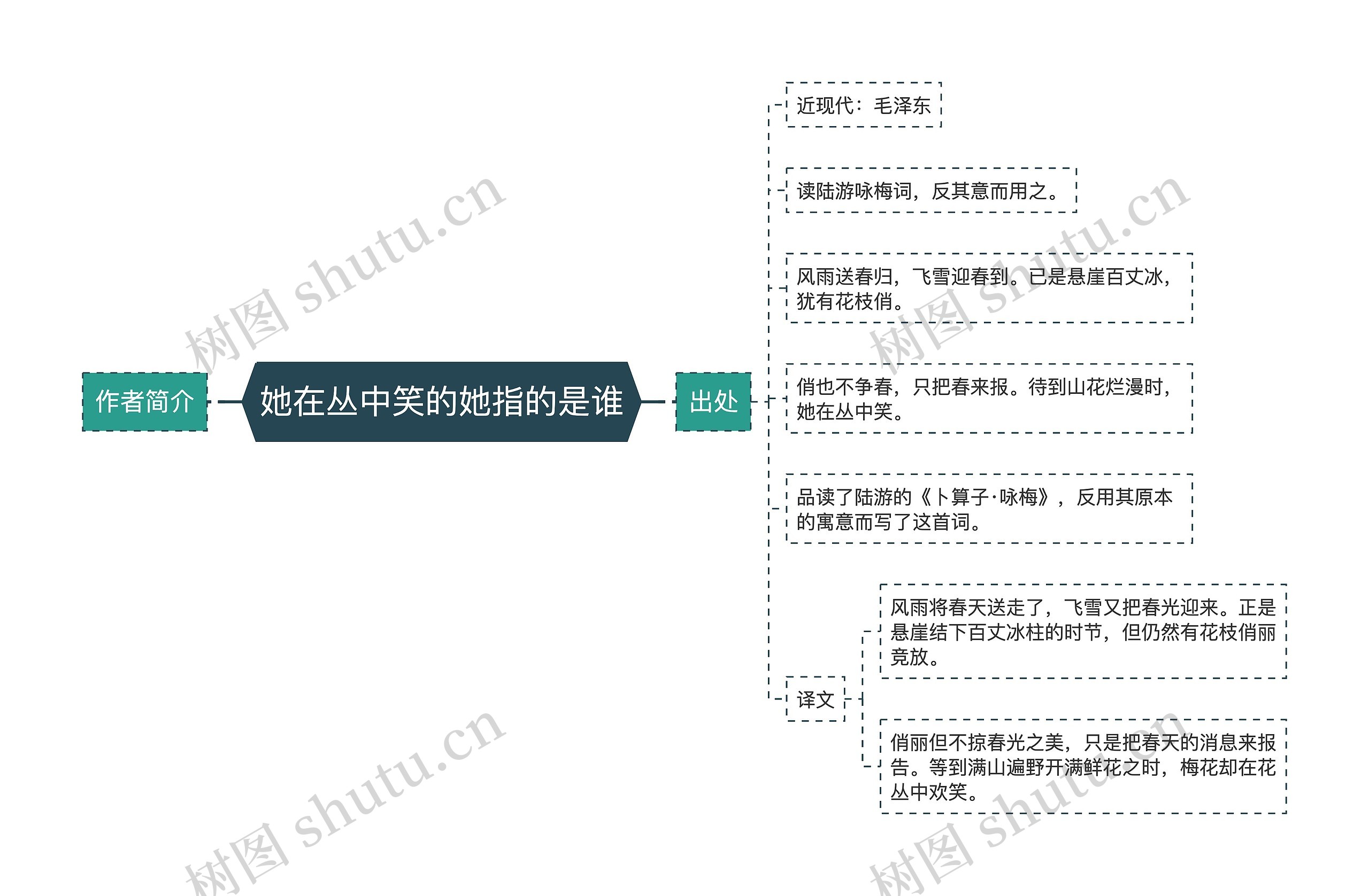 她在丛中笑的她指的是谁思维导图