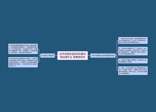 古代中国农业经济的基本特点是什么 有哪些特点