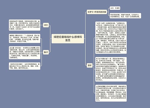 绿肥红瘦暗指什么感情和意思