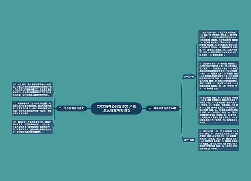 2022高考必背古诗文64篇 怎么背高考古诗文