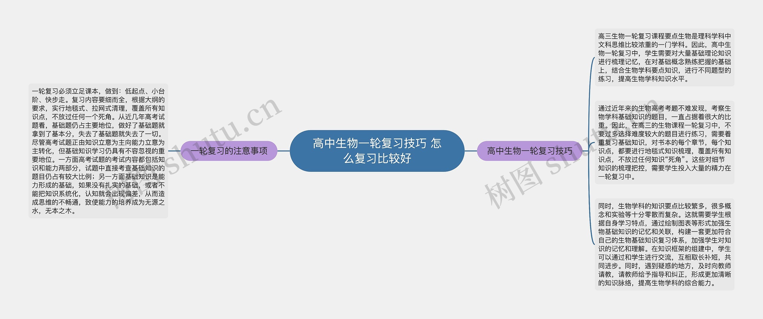 高中生物一轮复习技巧 怎么复习比较好思维导图