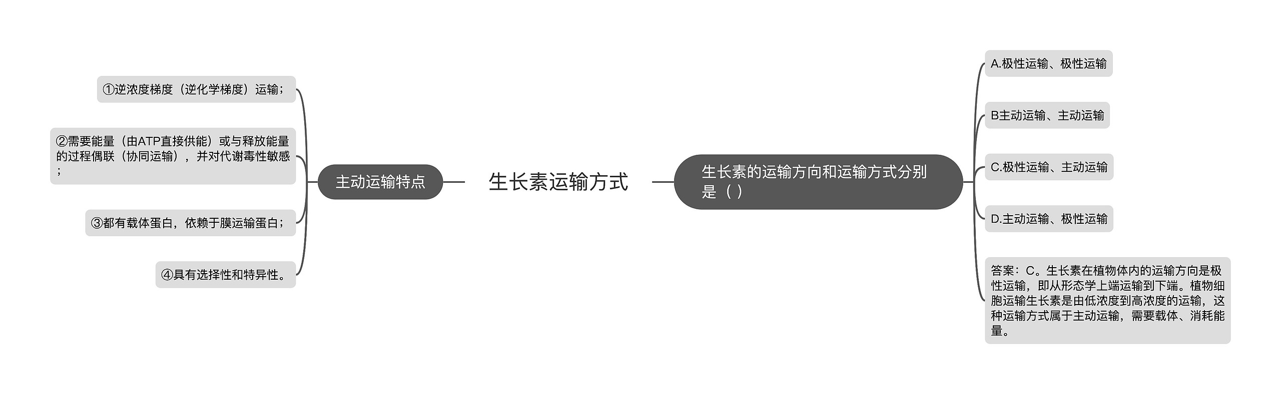 生长素运输方式思维导图