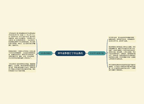 甲午战争签订了什么条约