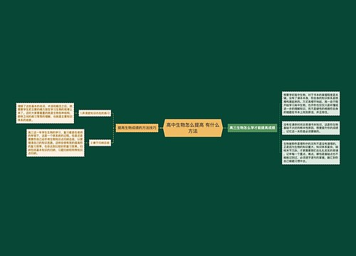 高中生物怎么提高 有什么方法