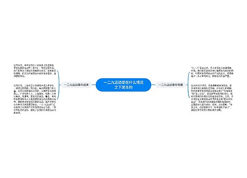 一二九运动是在什么情况之下发生的