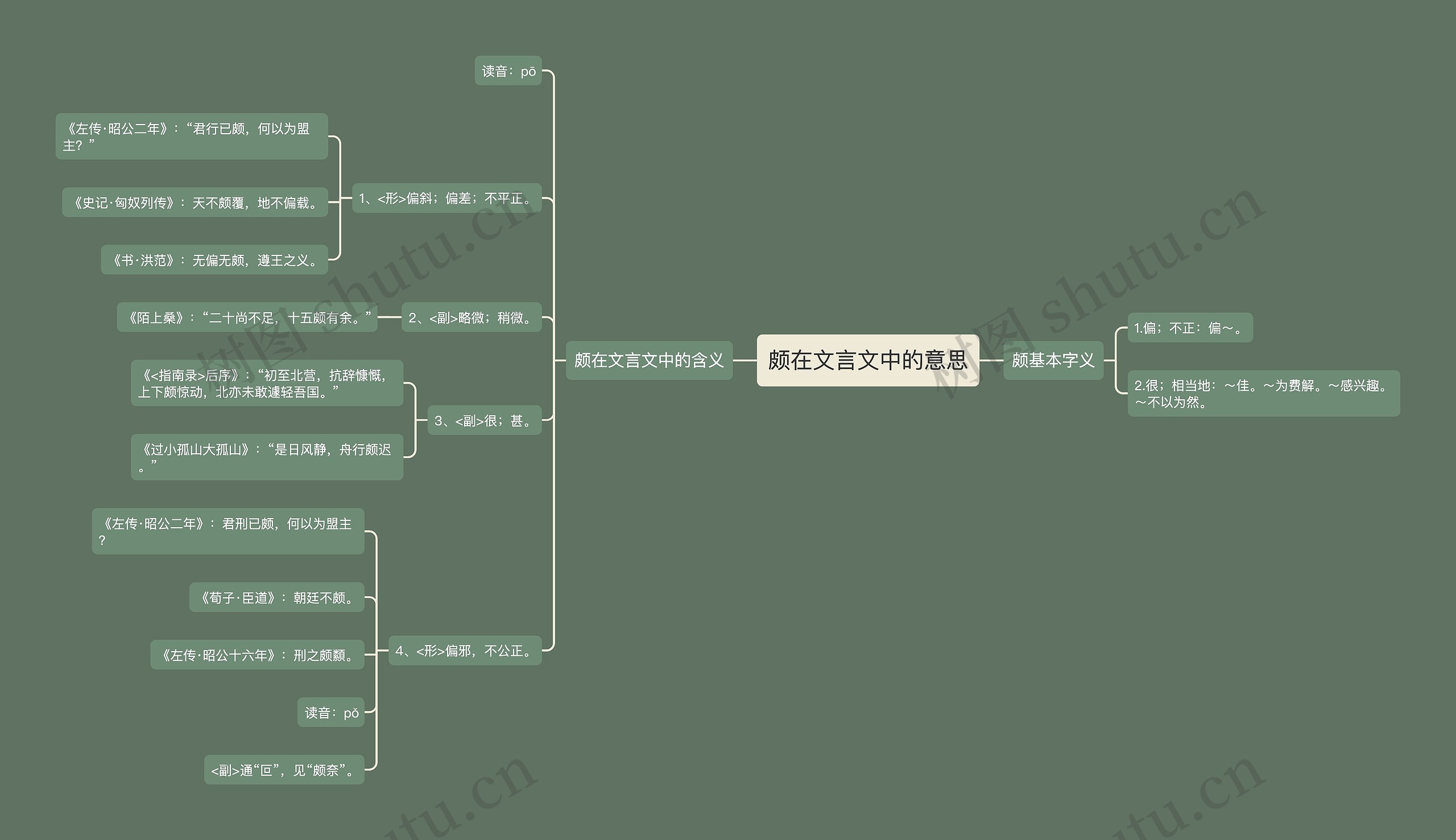 颇在文言文中的意思思维导图