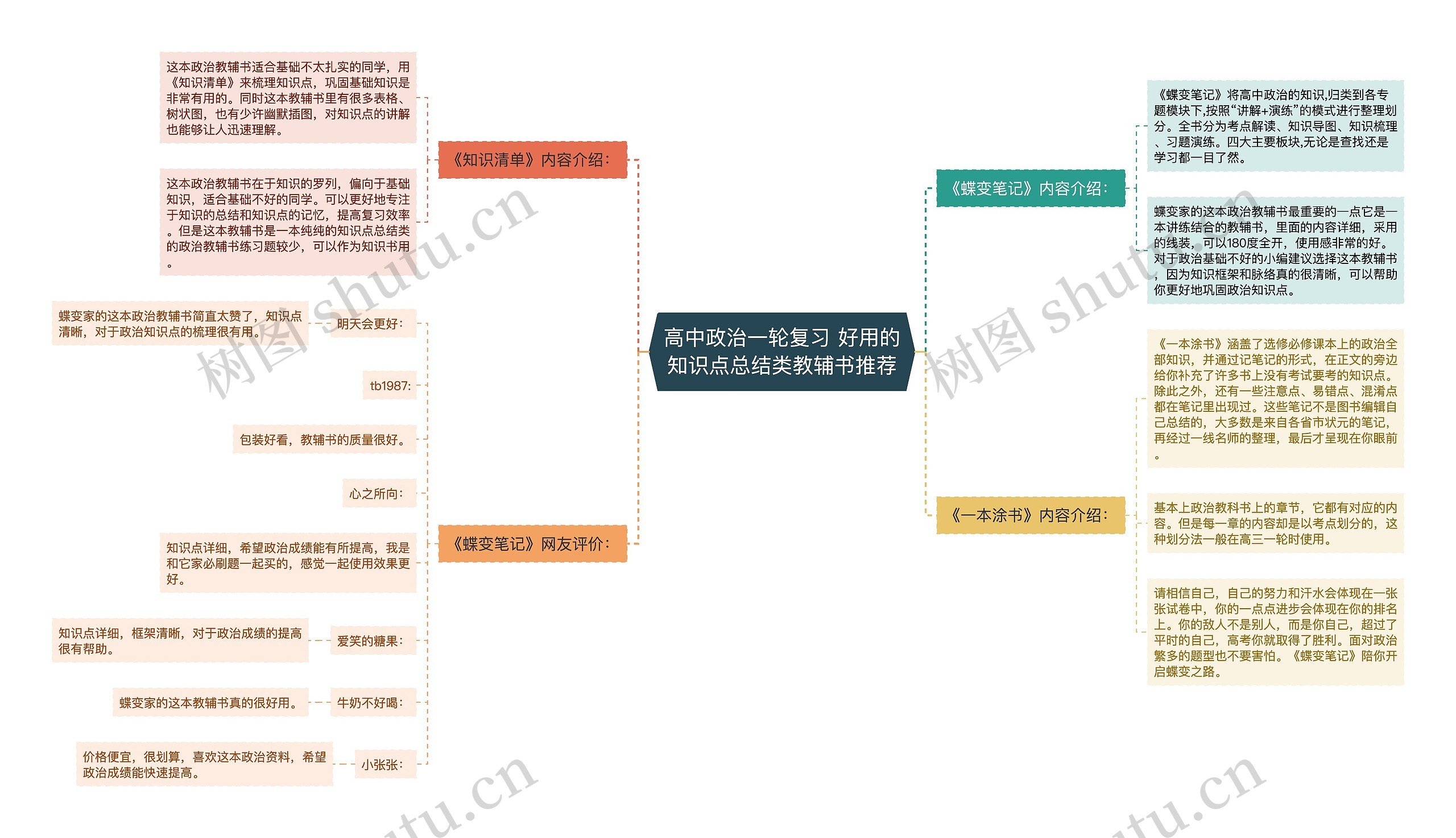 高中政治一轮复习 好用的知识点总结类教辅书推荐思维导图