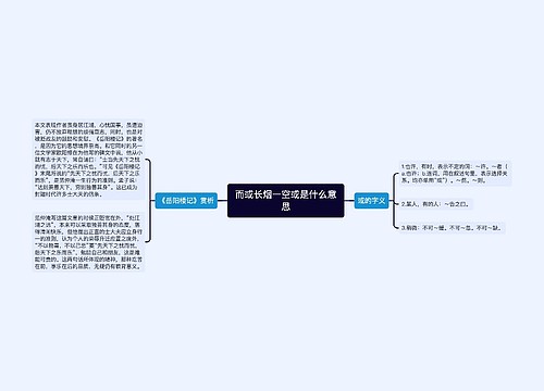 而或长烟一空或是什么意思