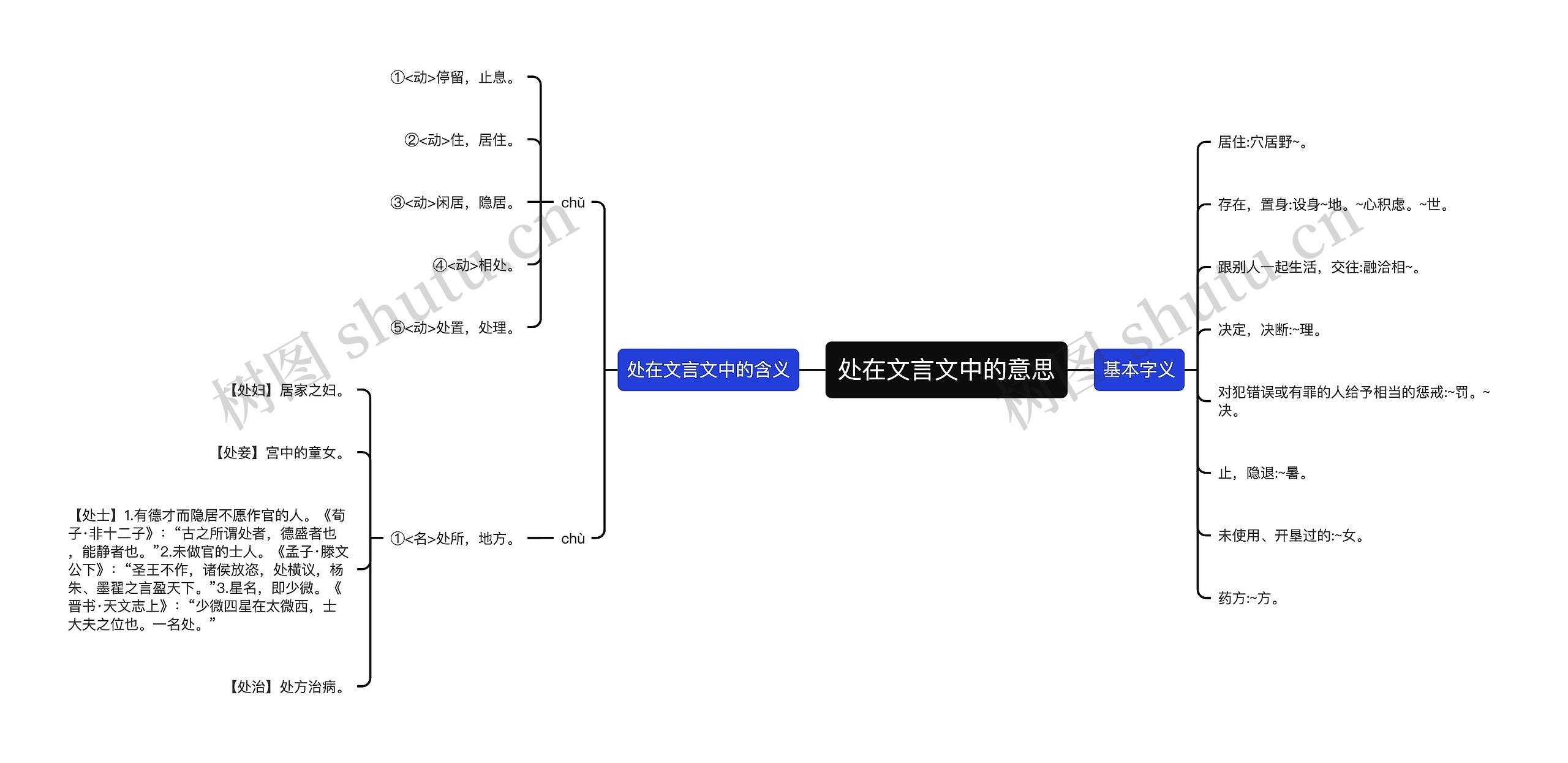 ​处在文言文中的意思