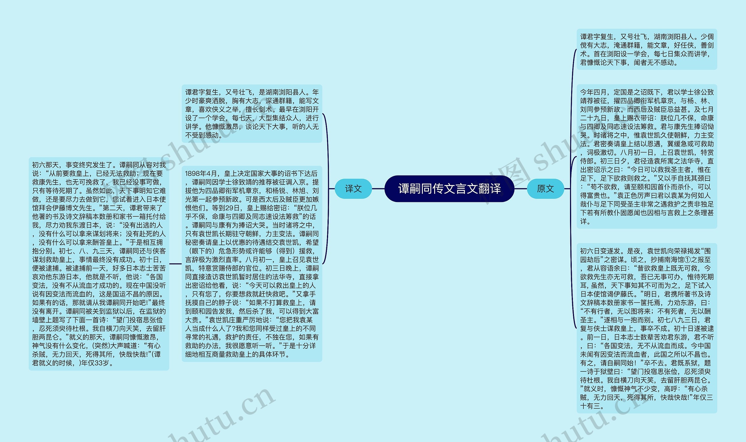 谭嗣同传文言文翻译思维导图