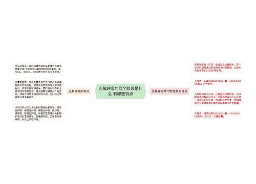 无氧呼吸的两个阶段是什么 有哪些特点