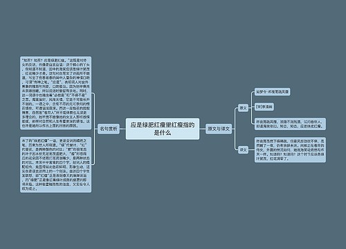 应是绿肥红瘦里红瘦指的是什么