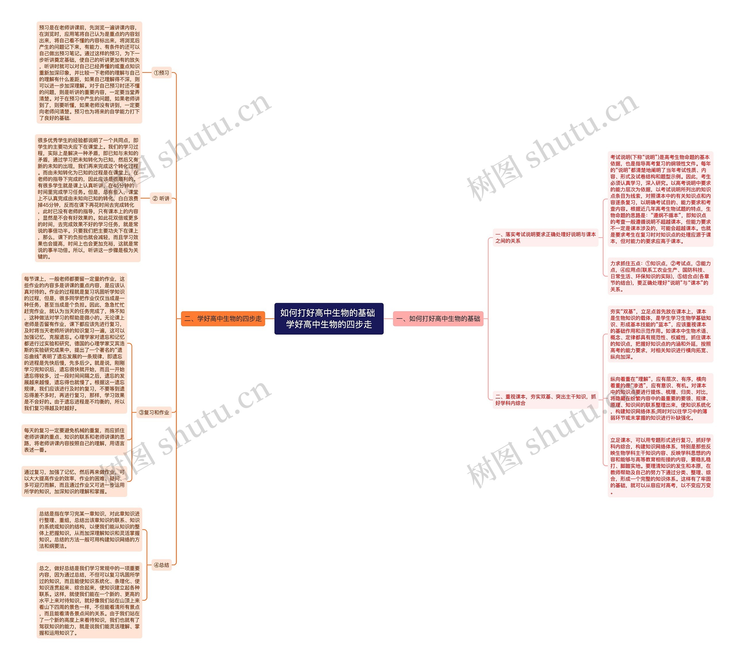 如何打好高中生物的基础 学好高中生物的四步走思维导图