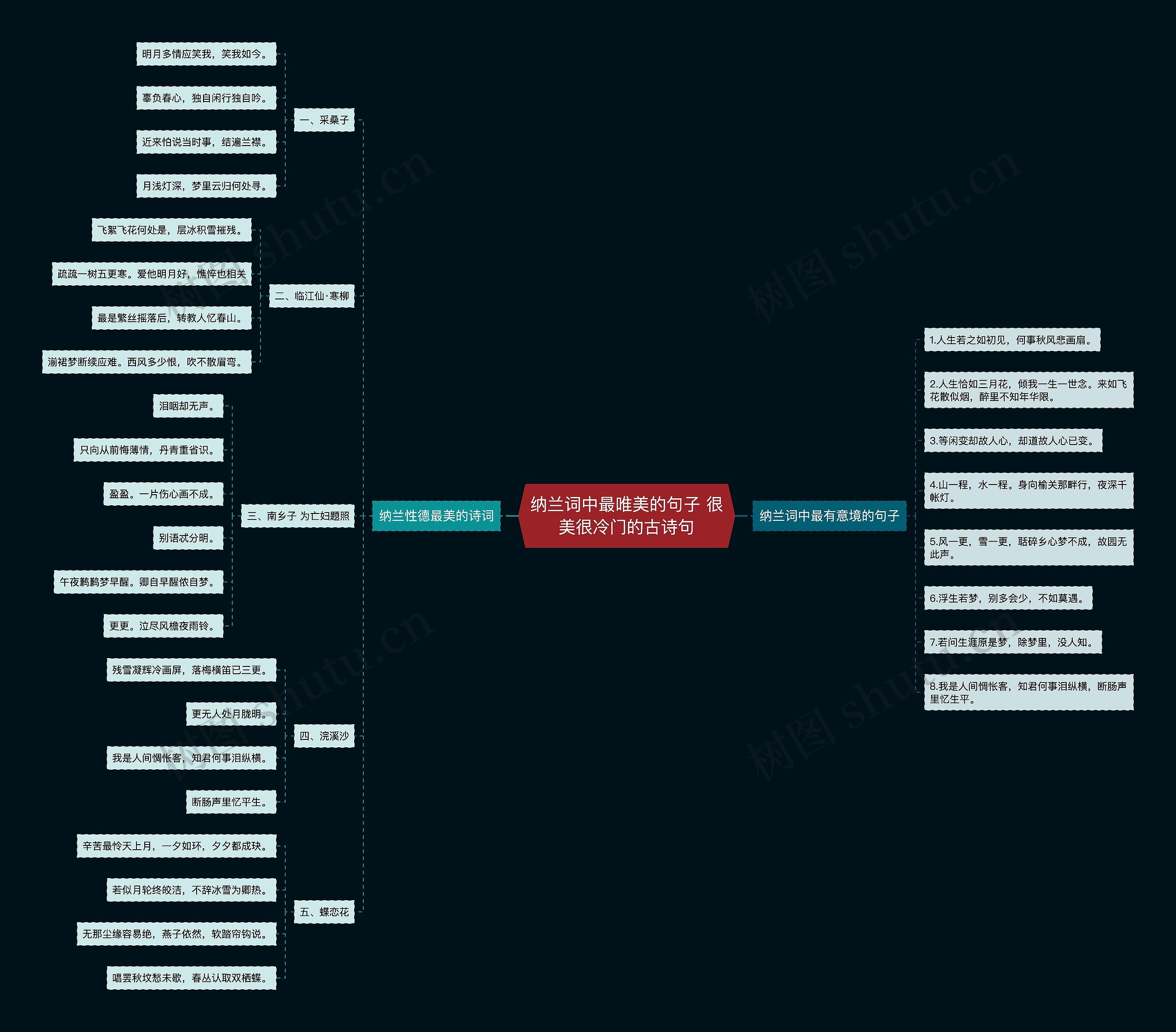 纳兰词中最唯美的句子 很美很冷门的古诗句思维导图