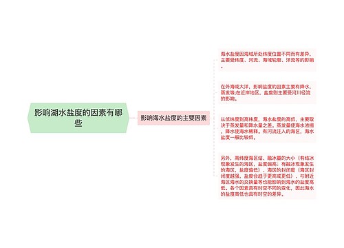 影响湖水盐度的因素有哪些