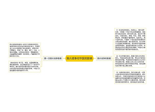 鸦片战争对中国的影响