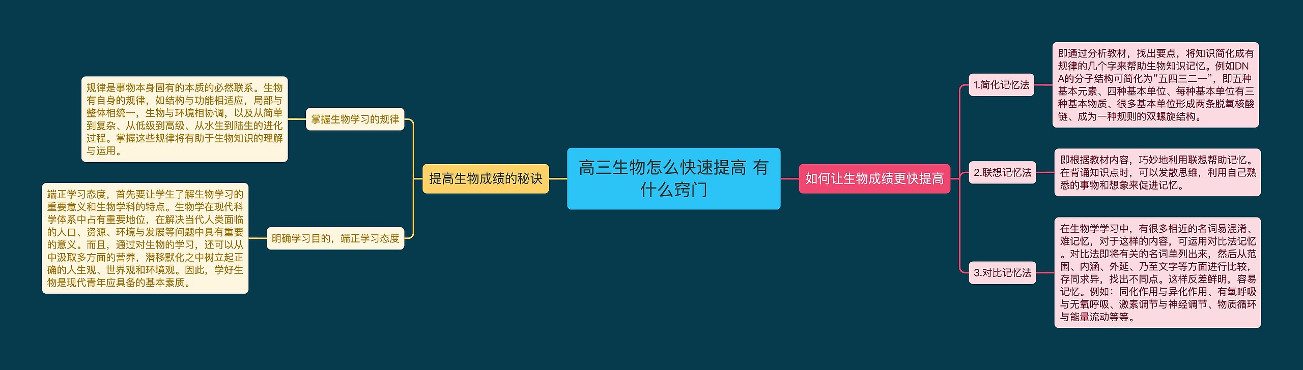 高三生物怎么快速提高 有什么窍门思维导图