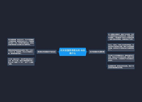 闭关锁国是谁提出的 标志是什么