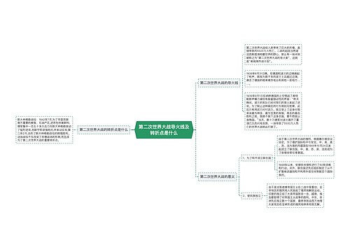 第二次世界大战导火线及转折点是什么