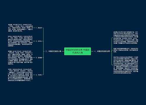 ​中国近代史的分界 ​中国近代史的人物