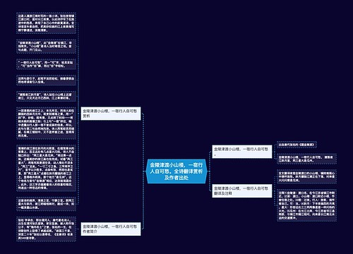 金陵津渡小山楼，一宿行人自可愁。全诗翻译赏析及作者出处