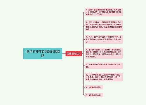 1是所有非零自然数的因数吗