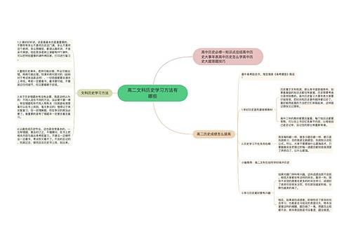 高二文科历史学习方法有哪些