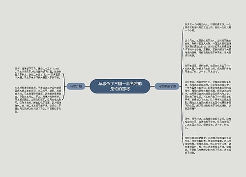 马忠杀了三国一半名将他是谁的部将