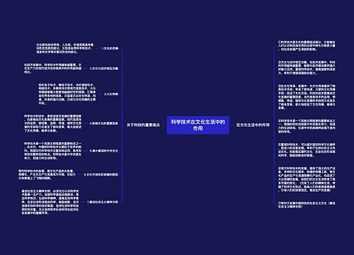 科学技术在文化生活中的作用
