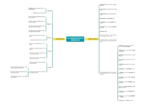 2022高考数学必考知识点 哪些常见考点思维导图
