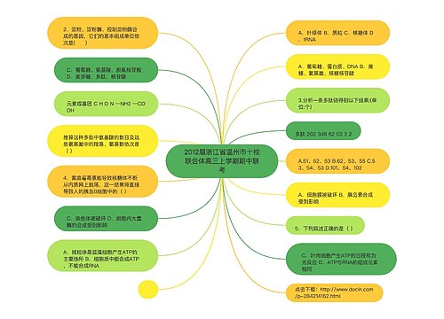 2012届浙江省温州市十校联合体高三上学期期中联考