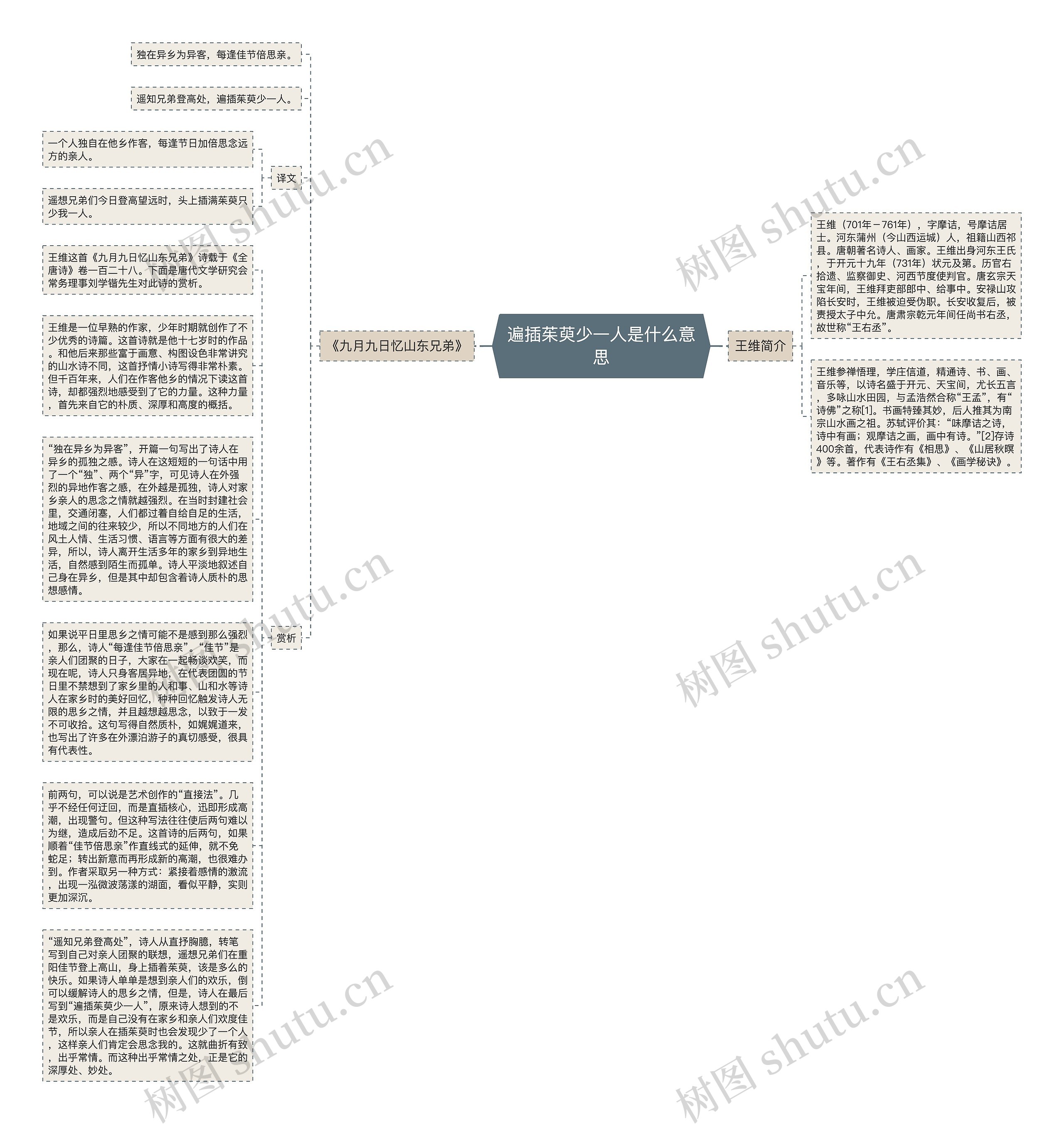 遍插茱萸少一人是什么意思思维导图
