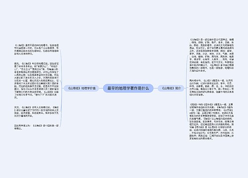 最早的地理学著作是什么