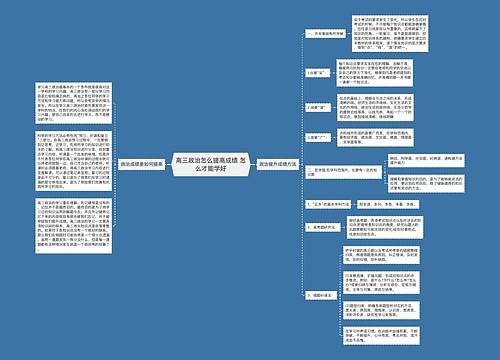 高三政治怎么提高成绩 怎么才能学好