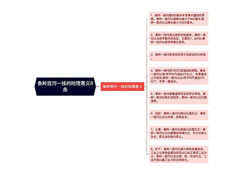 秦岭淮河一线的地理意义8条