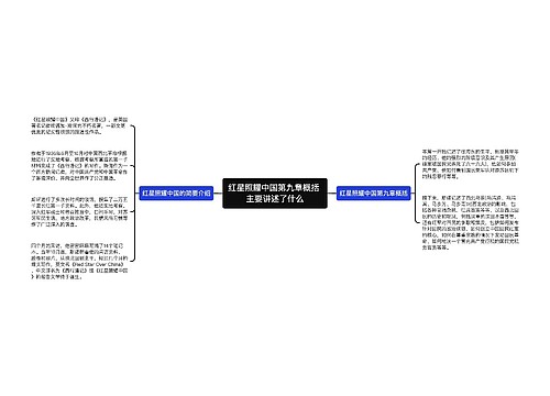 红星照耀中国第九章概括 主要讲述了什么