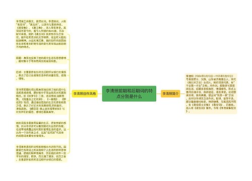 李清照前期和后期词的特点分别是什么